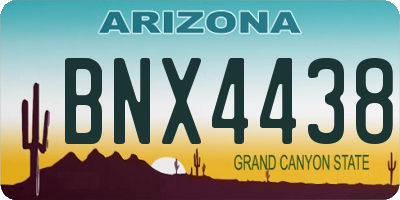 AZ license plate BNX4438