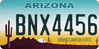 AZ license plate BNX4456