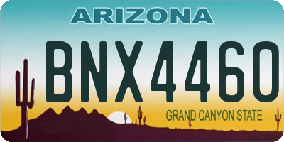 AZ license plate BNX4460