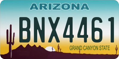 AZ license plate BNX4461