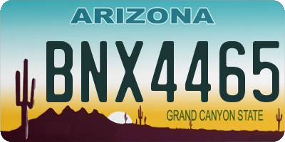 AZ license plate BNX4465