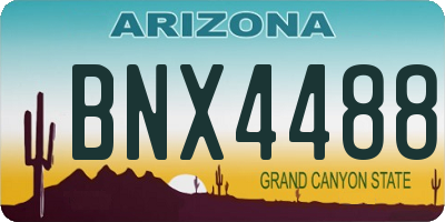 AZ license plate BNX4488