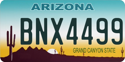 AZ license plate BNX4499