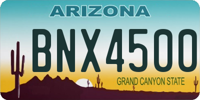 AZ license plate BNX4500