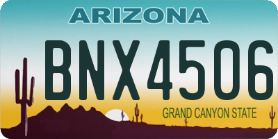 AZ license plate BNX4506