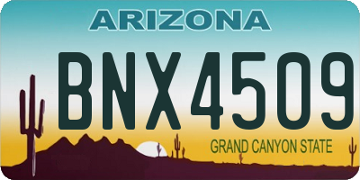 AZ license plate BNX4509