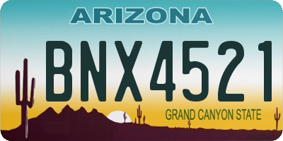 AZ license plate BNX4521