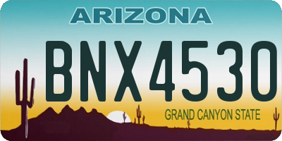 AZ license plate BNX4530