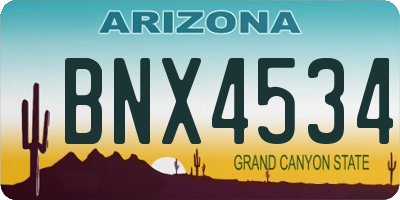 AZ license plate BNX4534