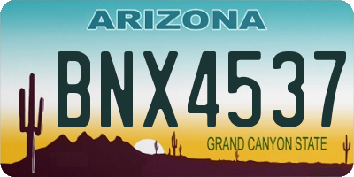 AZ license plate BNX4537