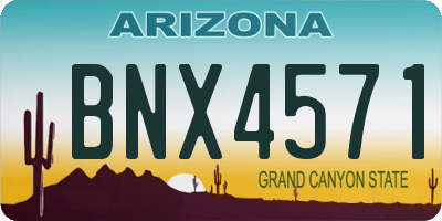 AZ license plate BNX4571