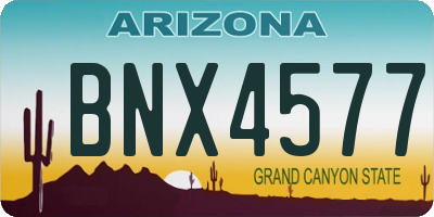 AZ license plate BNX4577