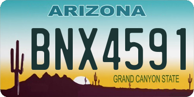 AZ license plate BNX4591