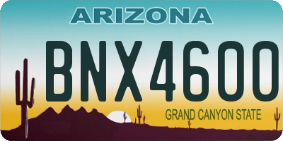 AZ license plate BNX4600
