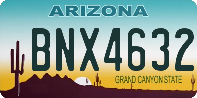 AZ license plate BNX4632