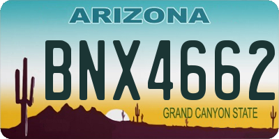 AZ license plate BNX4662
