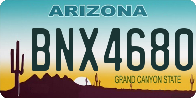 AZ license plate BNX4680
