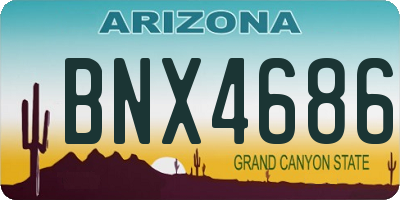 AZ license plate BNX4686