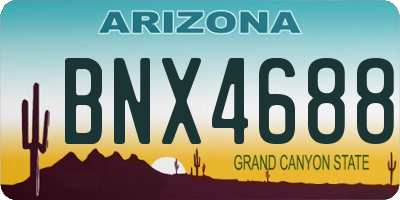 AZ license plate BNX4688
