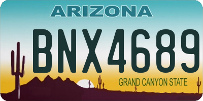 AZ license plate BNX4689