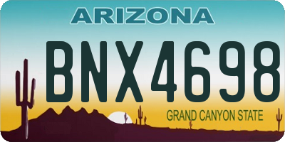 AZ license plate BNX4698
