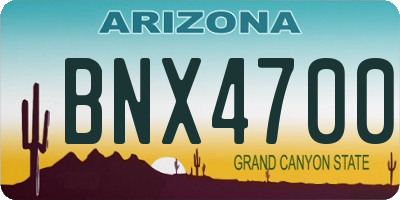 AZ license plate BNX4700