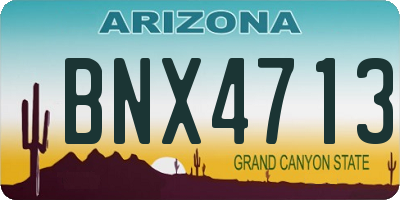 AZ license plate BNX4713
