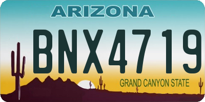 AZ license plate BNX4719
