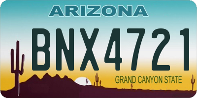 AZ license plate BNX4721