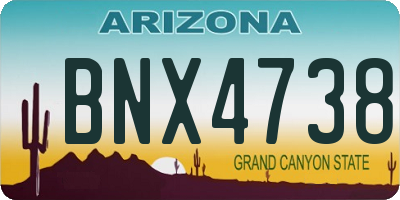 AZ license plate BNX4738