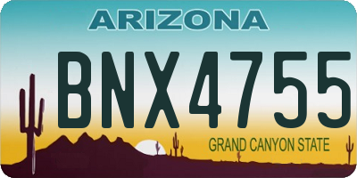 AZ license plate BNX4755