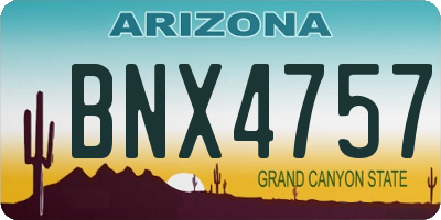 AZ license plate BNX4757