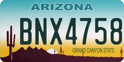 AZ license plate BNX4758