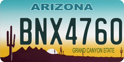 AZ license plate BNX4760