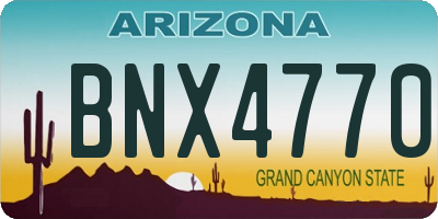 AZ license plate BNX4770