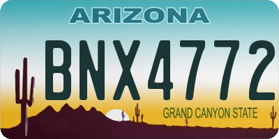 AZ license plate BNX4772