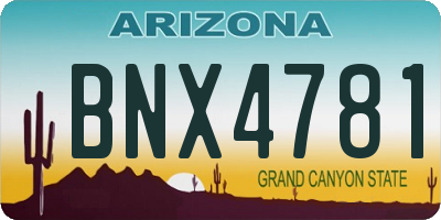AZ license plate BNX4781