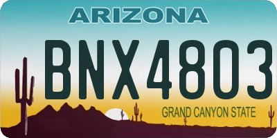 AZ license plate BNX4803