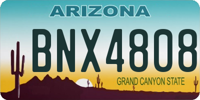 AZ license plate BNX4808