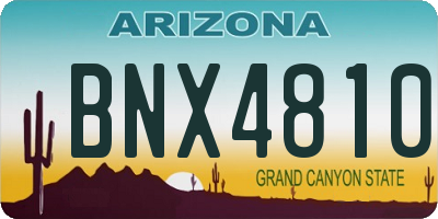 AZ license plate BNX4810