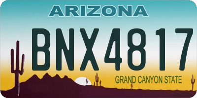 AZ license plate BNX4817