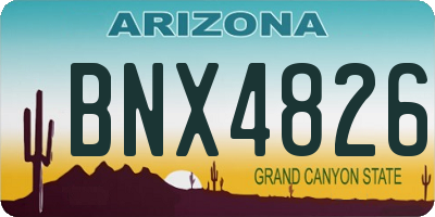 AZ license plate BNX4826
