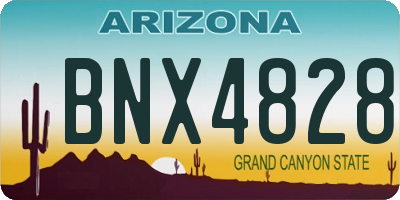 AZ license plate BNX4828