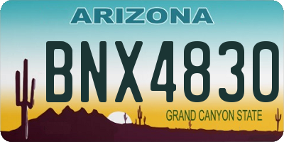 AZ license plate BNX4830