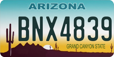 AZ license plate BNX4839