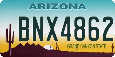 AZ license plate BNX4862