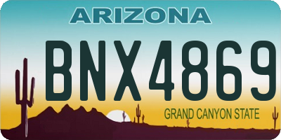 AZ license plate BNX4869