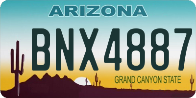 AZ license plate BNX4887