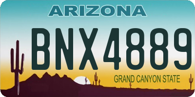 AZ license plate BNX4889