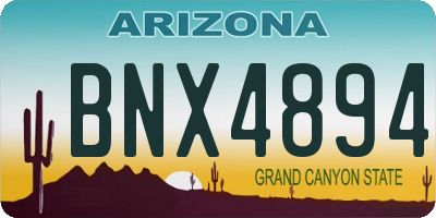 AZ license plate BNX4894